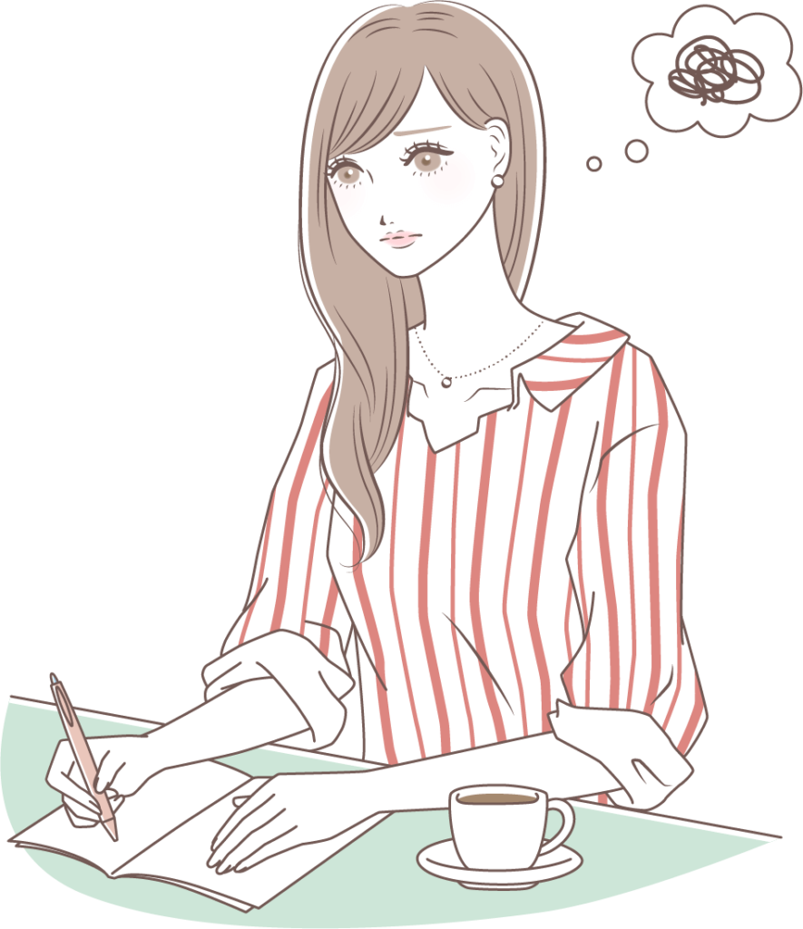 勉強に行き詰まっている女性