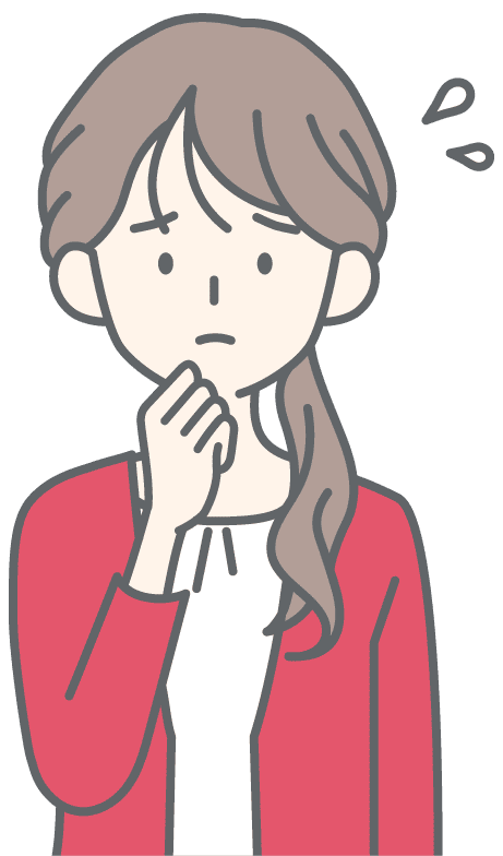 困っている様子の女性のイラスト