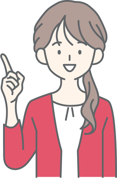 ポイントを解説している女性のイラスト